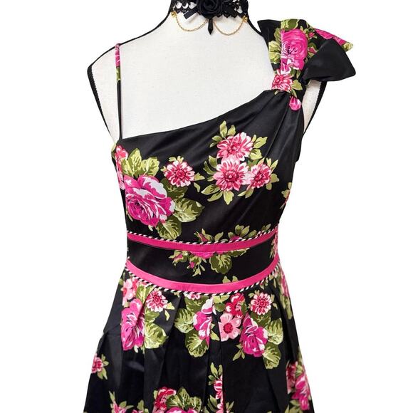 Y2K VTG.‎ TEEZE ME ONE SHOULDER PARTY DRESS MEDIUM EUC - Picture 3 of 7